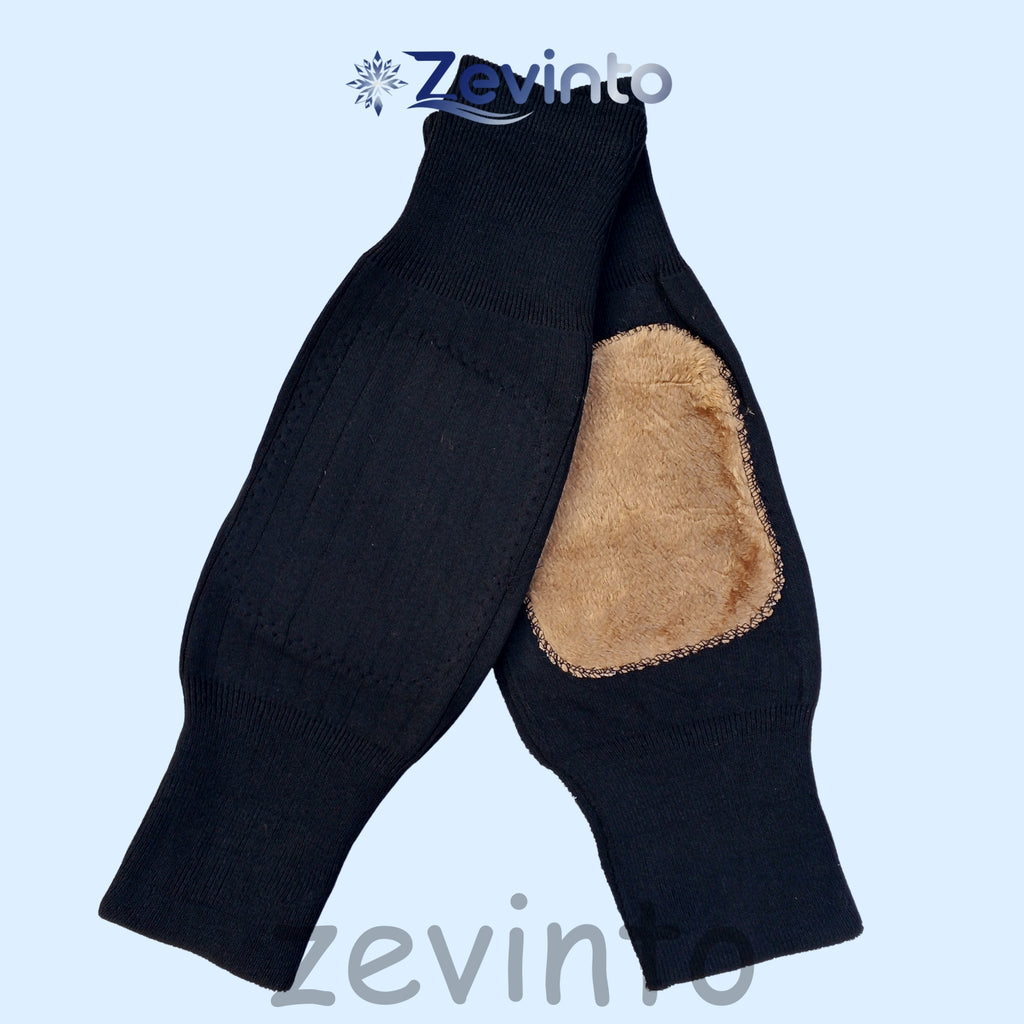 Zevinto Cozy Knee Warmers with Padding (Fur On Knee)