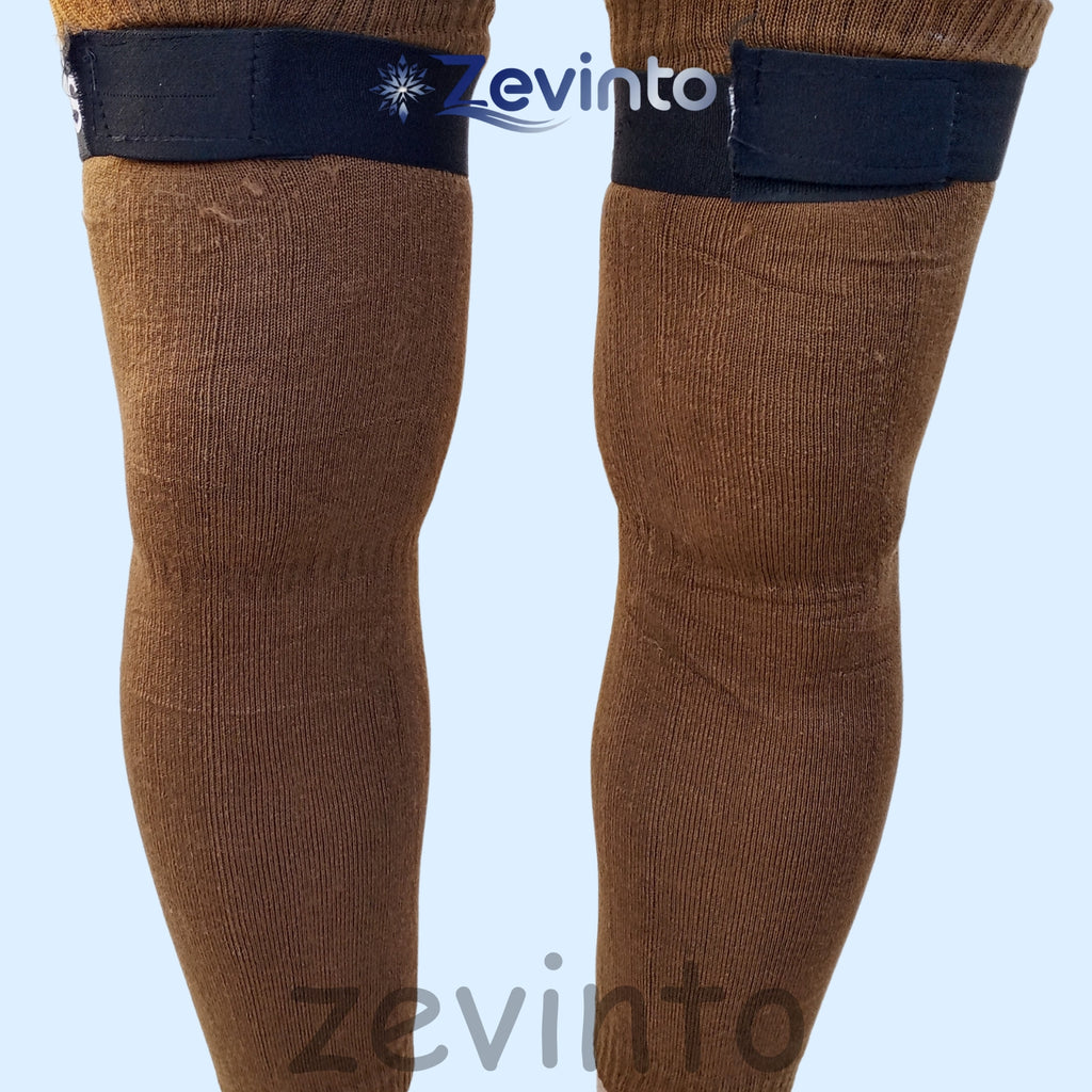 Zevinto Winter Knee & Leg Warmer with Adjustable Belt (Wool Inside)