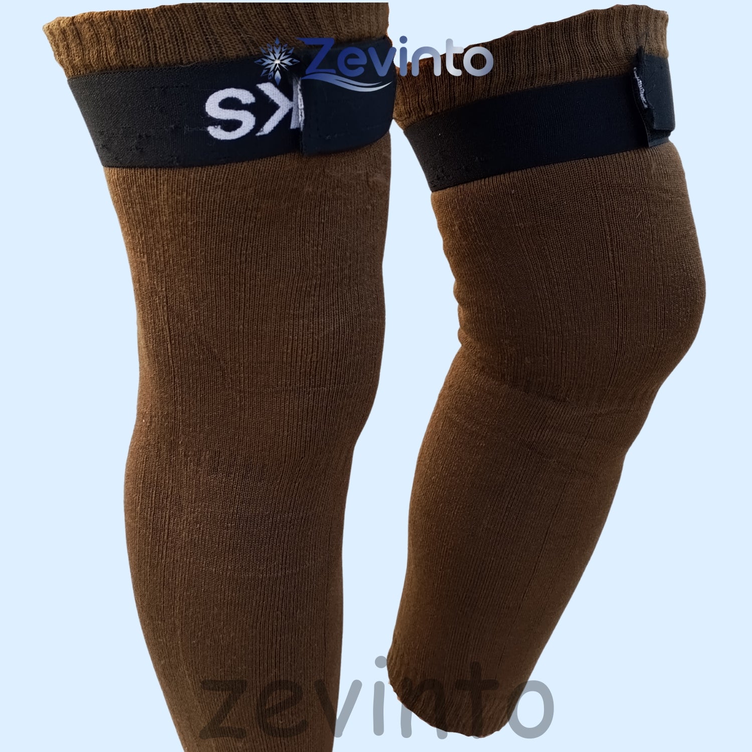 Zevinto Winter Knee & Leg Warmer with Adjustable Belt (Wool Inside)