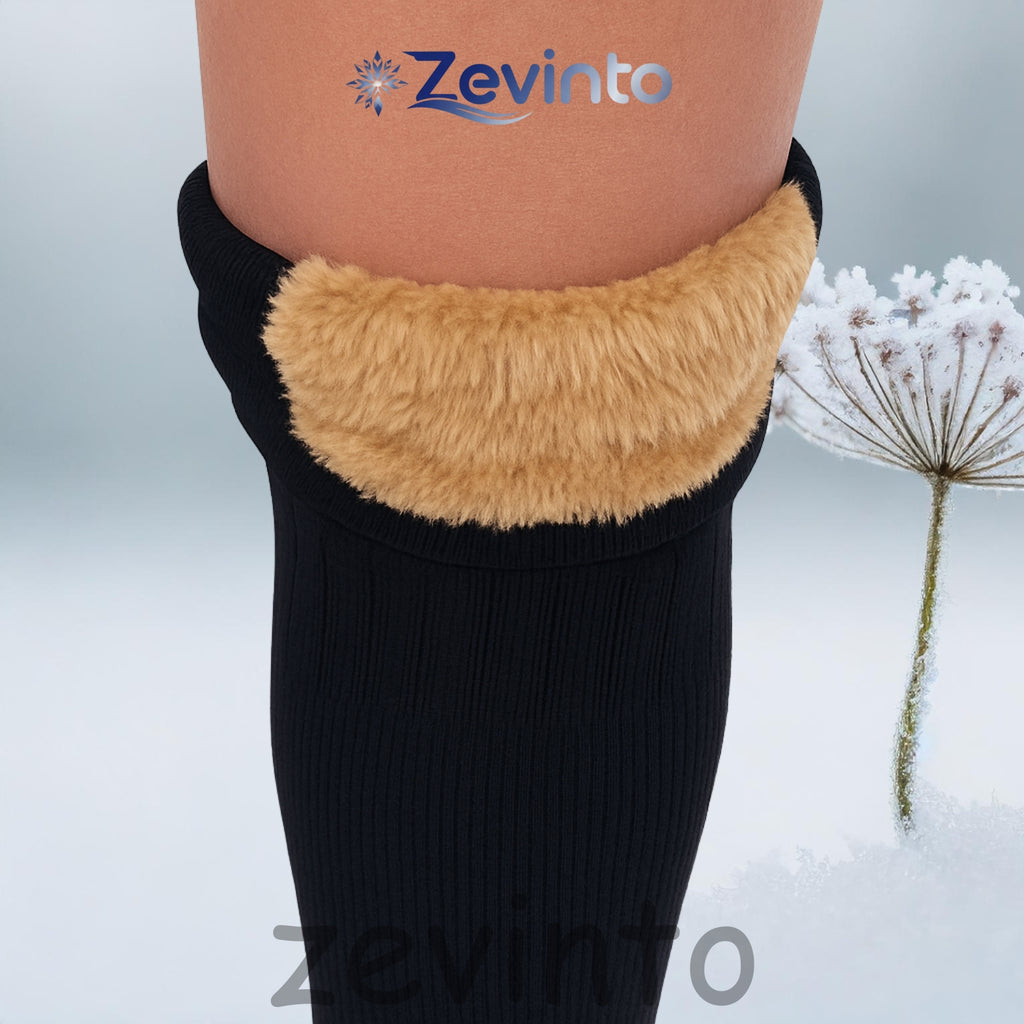 Zevinto Cozy Knee Warmers with Padding (Fur On Knee)