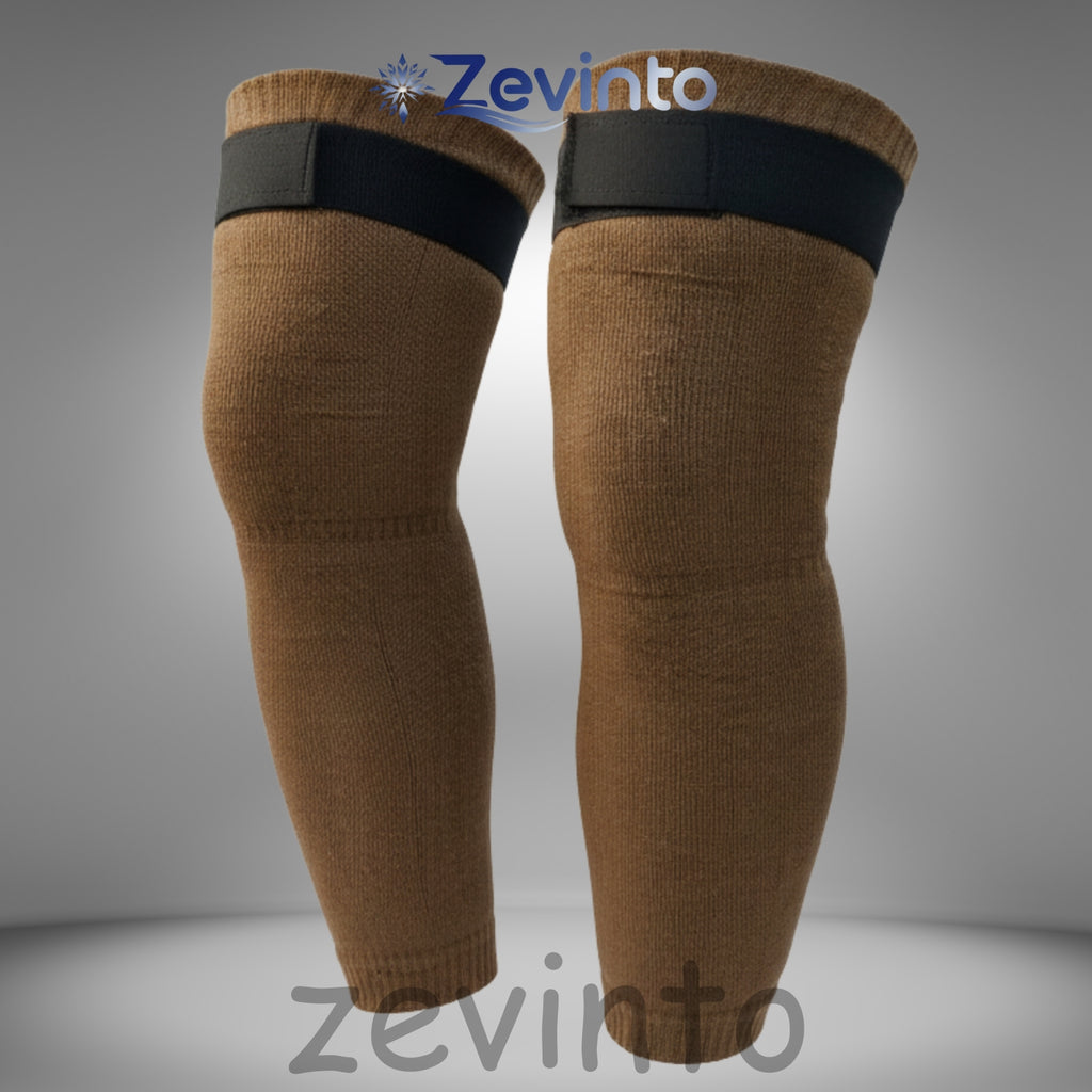 Zevinto Winter Knee & Leg Warmer with Adjustable Belt (Wool Inside)
